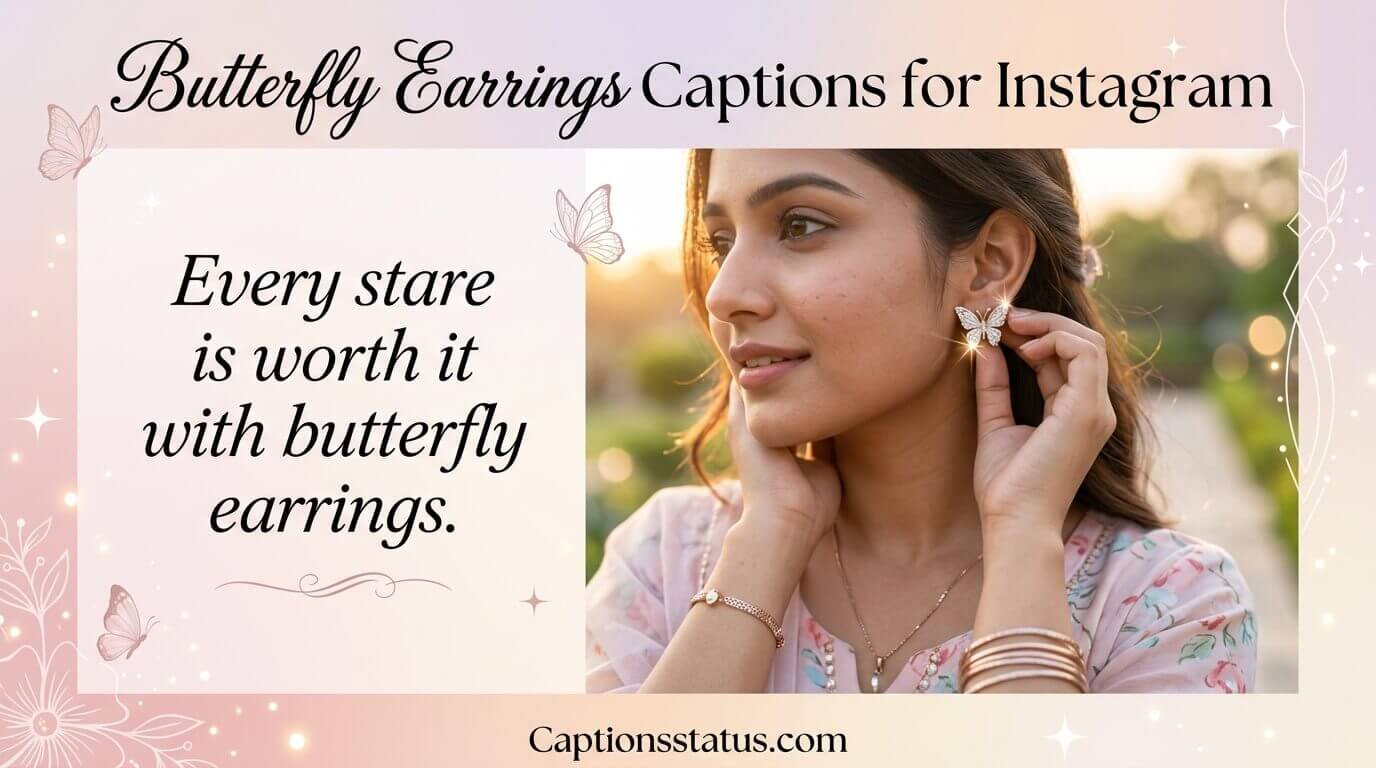 Butterfly Earrings Captions for Instagram