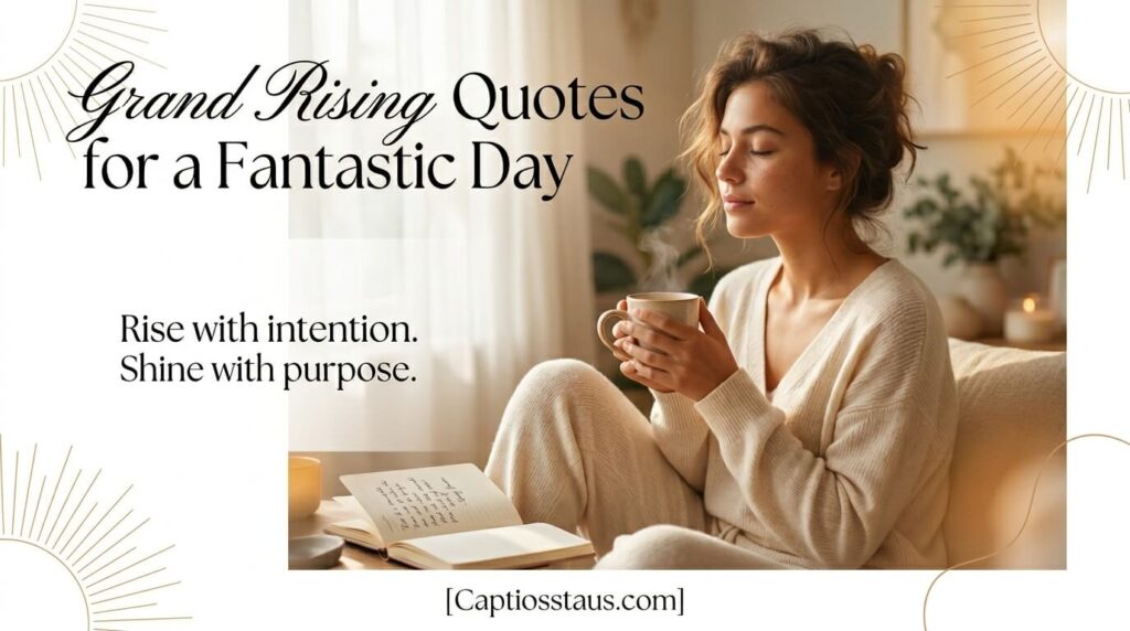 Captions for Austin City Limits Instagram and Quotes – Morning Motivation Featured Image – Individual savoring serene morning rays of sunlight while holding a coffee mug and a journal. Their cozy home with warm golden hour light streaming through the window makes a perfect backdrop for the hand-written quote that captures the essence of a tranquil morning.