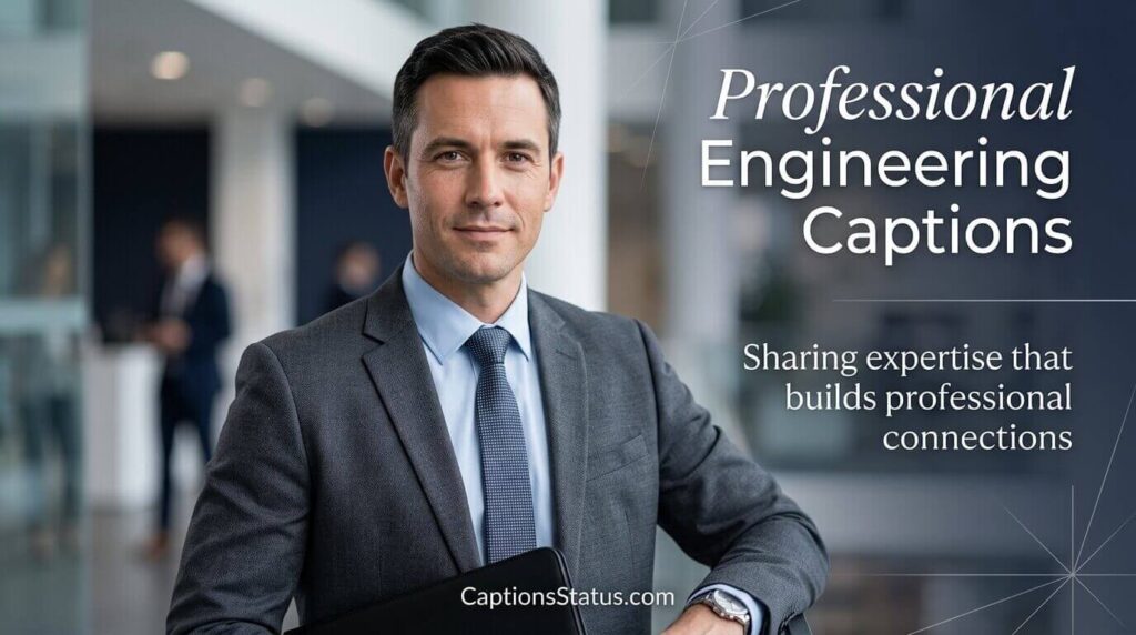 Professional engineer portrait in business attire for LinkedIn - Professional Engineering Captions for LinkedIn Cross-Posting