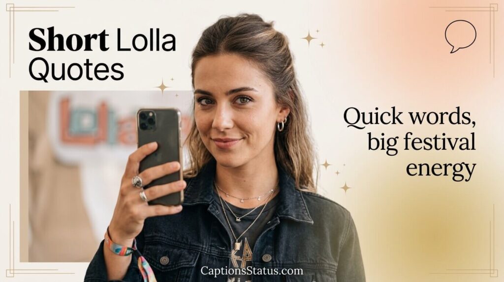 Close-up portrait of confident festival-goer with Lollapalooza wristband, soft lighting, for short Instagram story captions
