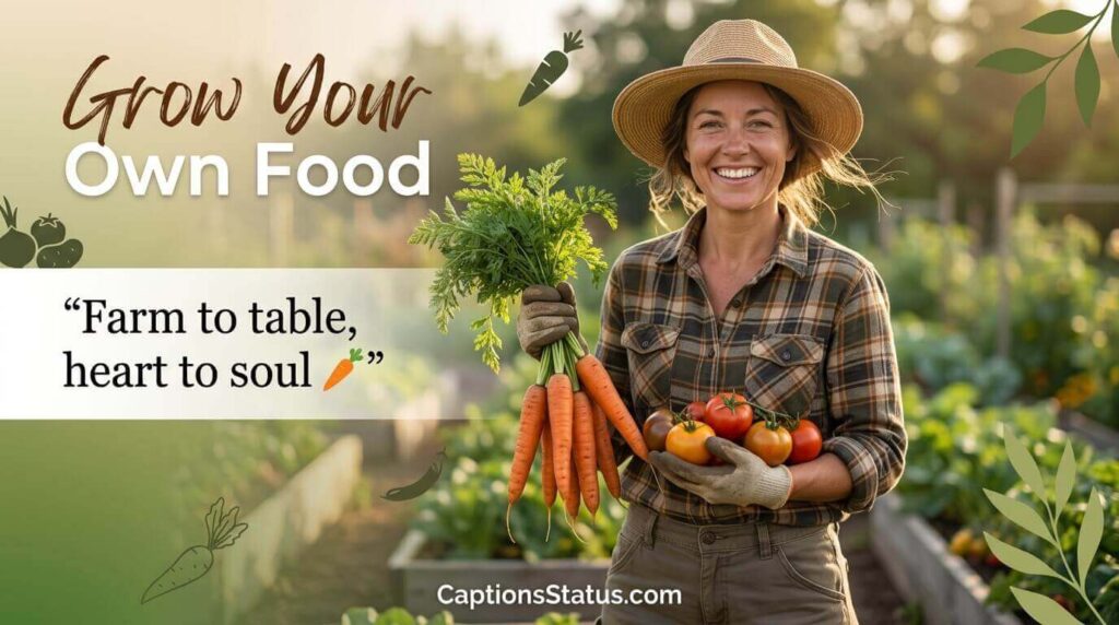 Person harvesting fresh vegetables from garden holding produce basket for vegetable garden captions