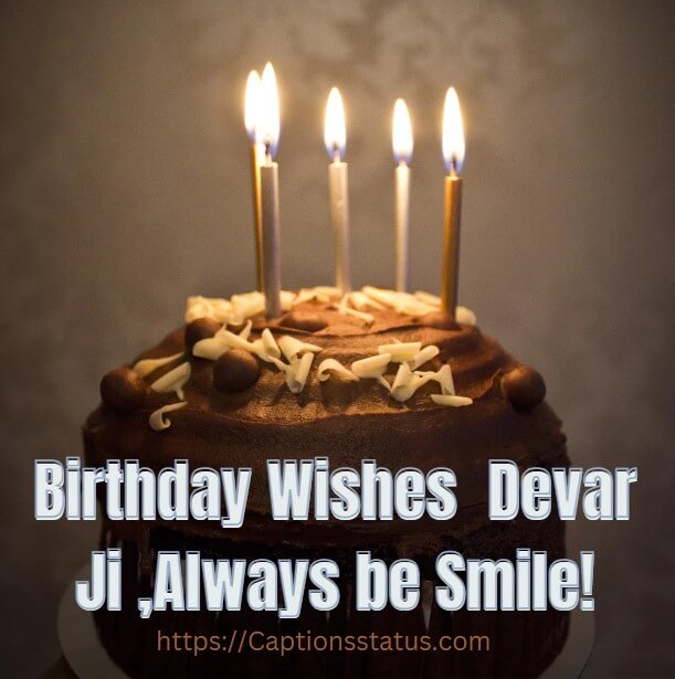 Birthday Wishes for Devar Ji image with cake and candles
