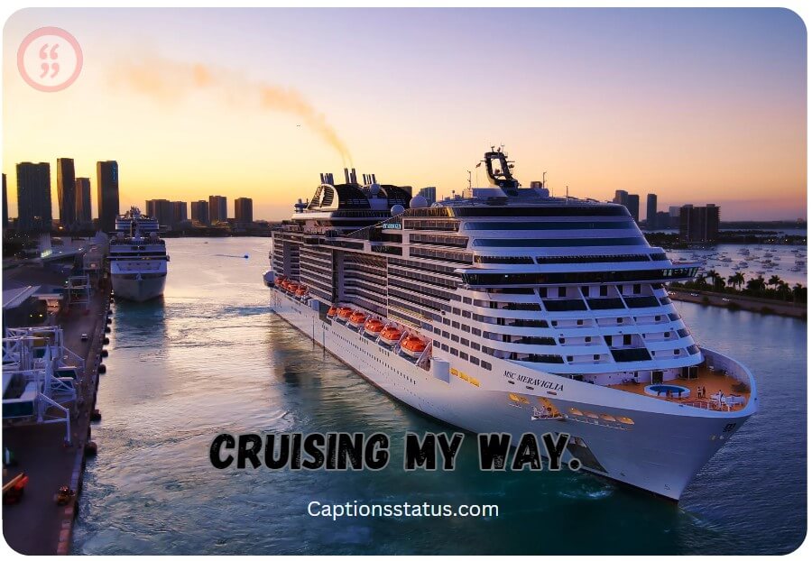 Short Cruise Captions: Cruising my way.