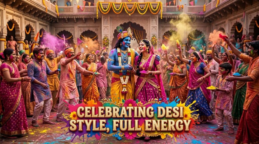 Spiritual & Traditional Holi Wishes with Krishna 2